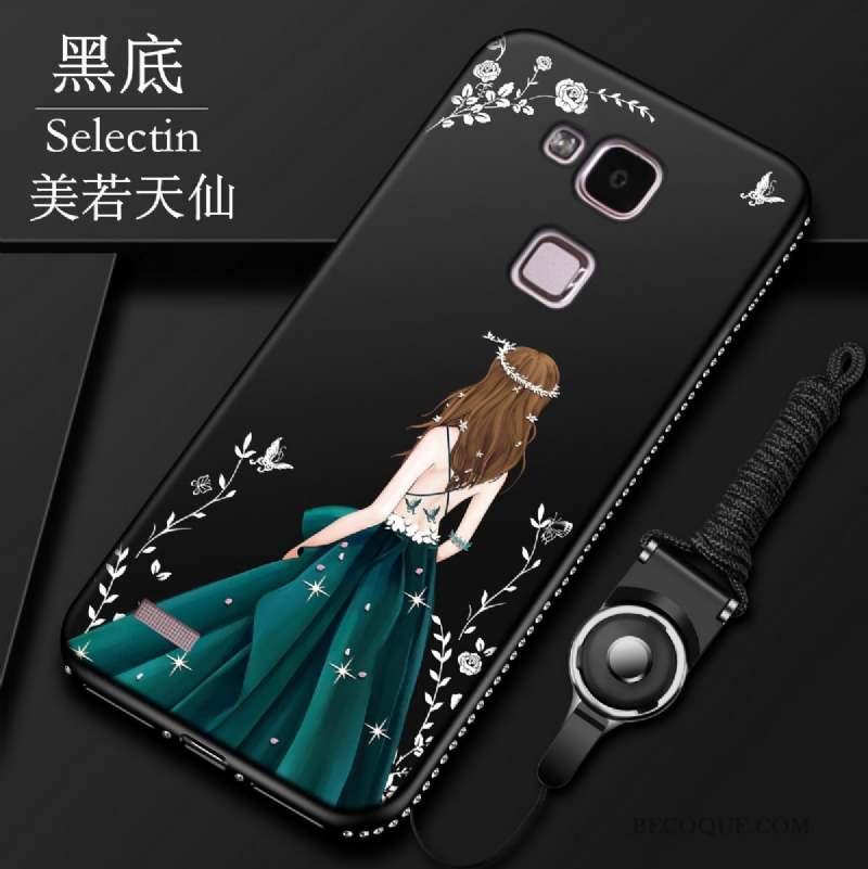 Huawei Ascend Mate 7 Incassable Protection Noir Coque De Téléphone Fluide Doux Tout Compris