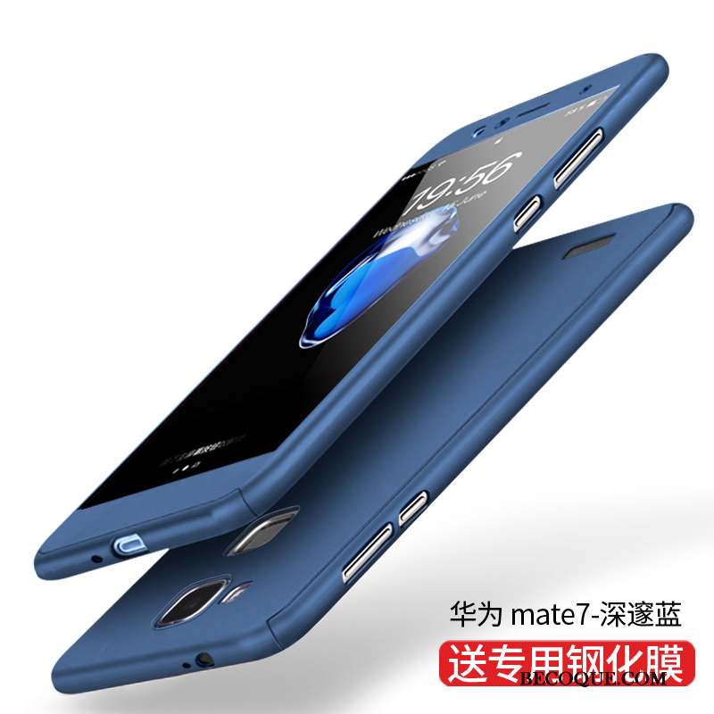 Huawei Ascend Mate 7 Incassable Téléphone Portable Protection Étui Délavé En Daim Coque De Téléphone