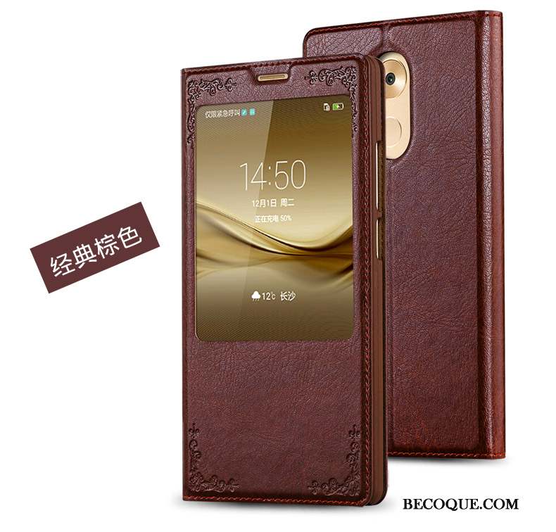 Huawei Ascend Mate 7 Téléphone Portable Étui En Cuir Coque De Téléphone Tendance Cuir Véritable Protection