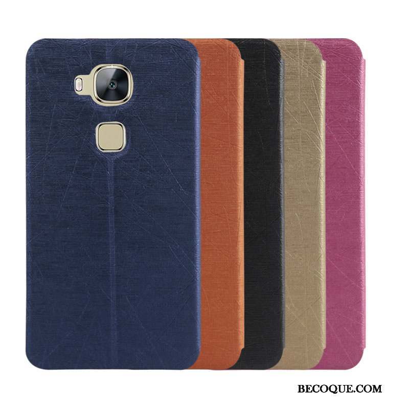 Huawei G7 Plus Bleu Marin Étui En Cuir Housse Téléphone Portable Coque De Téléphone Couleur