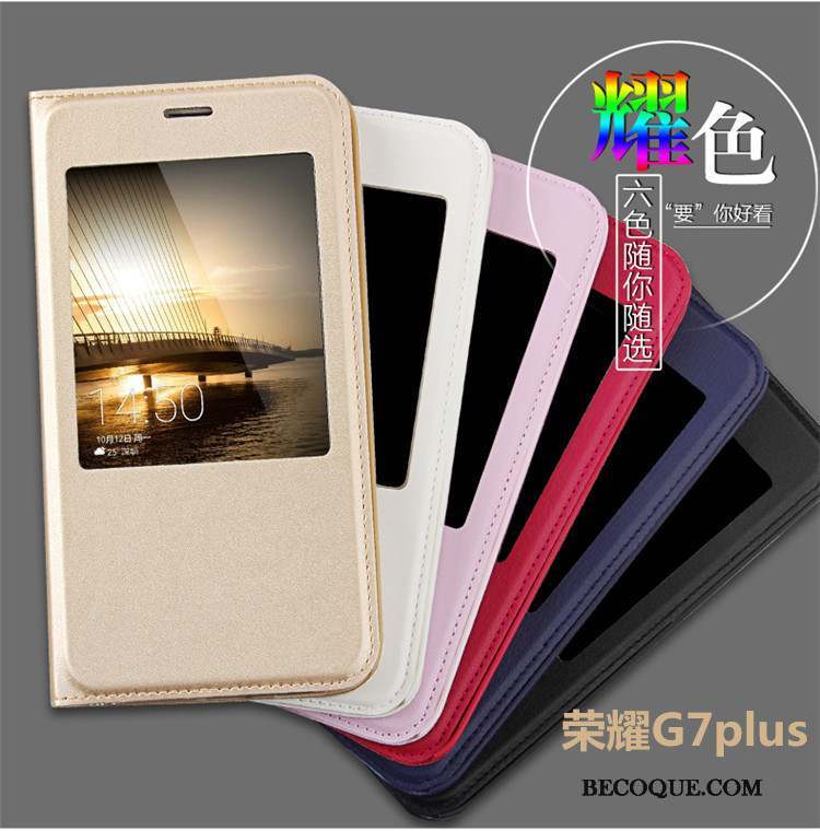 Huawei G7 Plus Coque Housse Dormance Étui Tempérer Membrane Protection