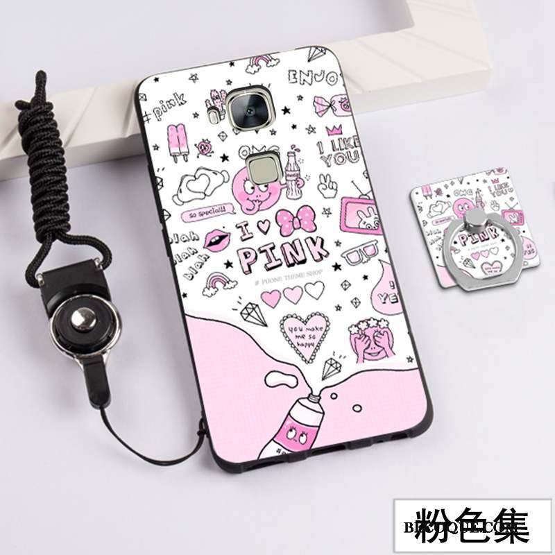 Huawei G7 Plus Coque Incassable Tendance Rose Fluide Doux Protection Étui