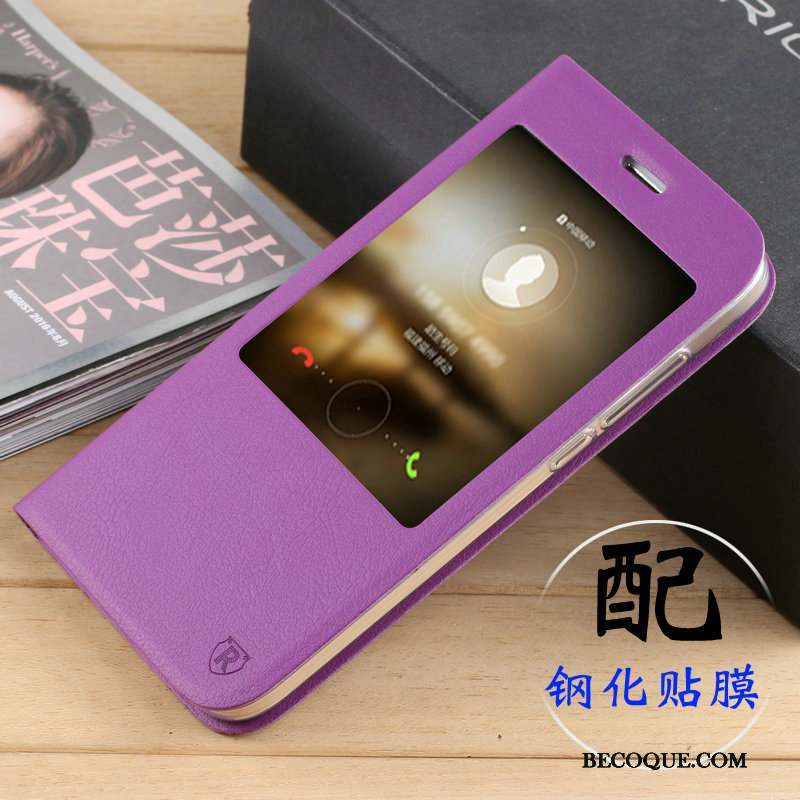 Huawei G7 Plus Fluide Doux Coque De Téléphone Violet Housse Étui En Cuir