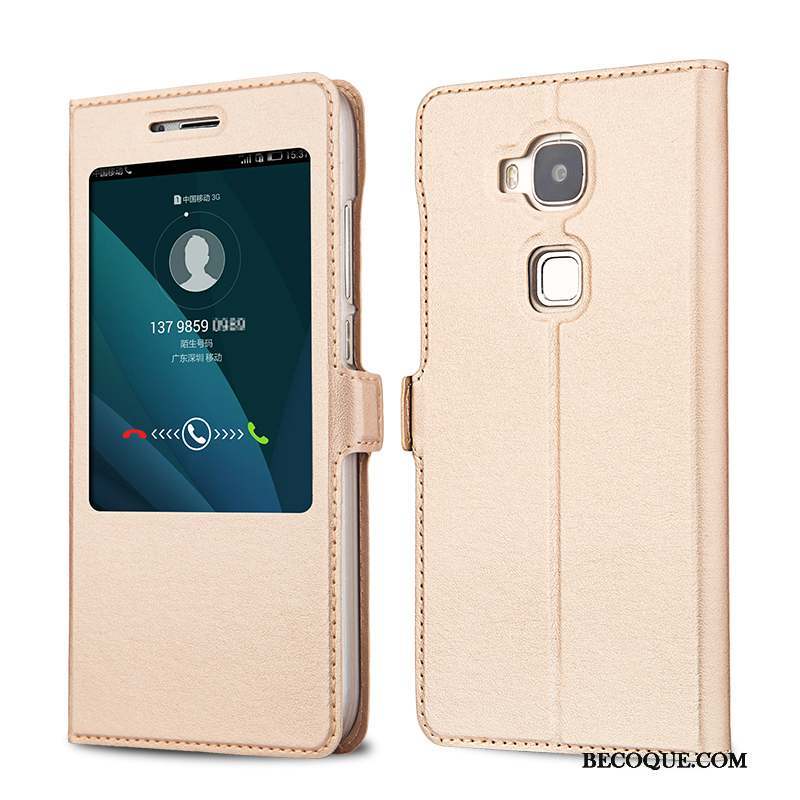 Huawei G7 Plus Étui En Cuir Dormance Mesh Coque De Téléphone Housse Protection