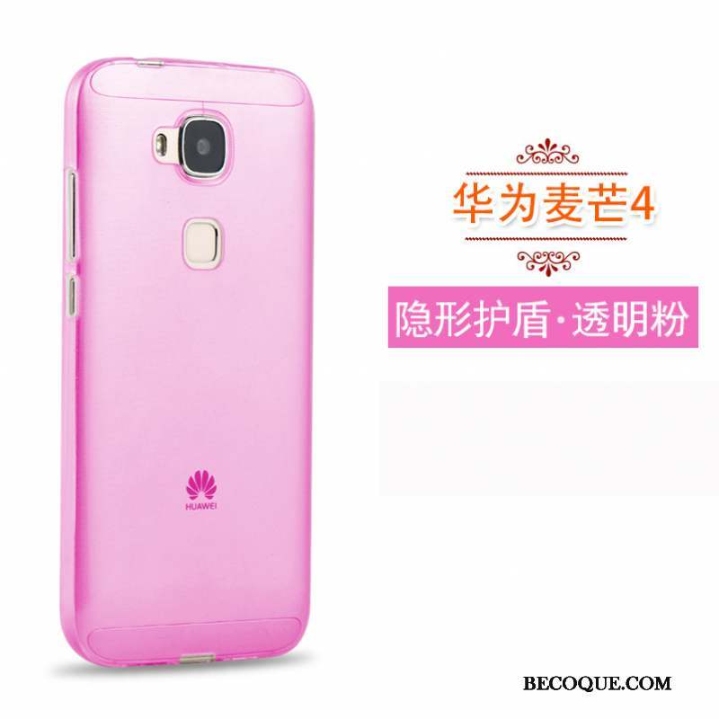 Huawei G7 Plus Étui Silicone Fluide Doux Coque De Téléphone Rose Protection