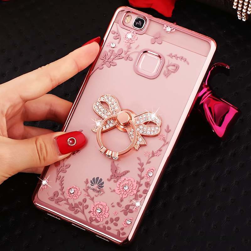 Huawei G9 Lite Coque De Téléphone Tout Compris Protection Anneau Rose Étui