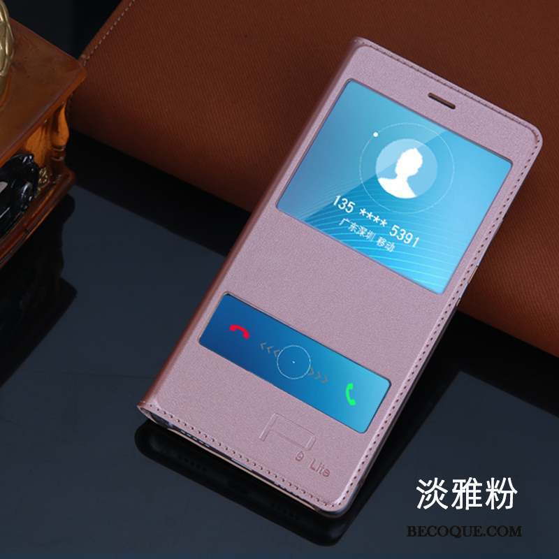 Huawei G9 Lite Coque Incassable Étui En Cuir Téléphone Portable Clamshell Rose Jeunesse