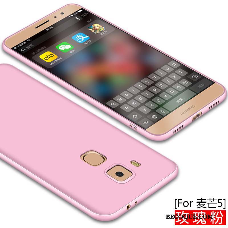 Huawei G9 Plus Silicone Coque De Téléphone Tout Compris Rose Incassable Délavé En Daim