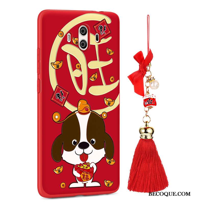 Huawei Mate 10 Coque Chiens Nouveau Personnalité Rouge Étui Créatif