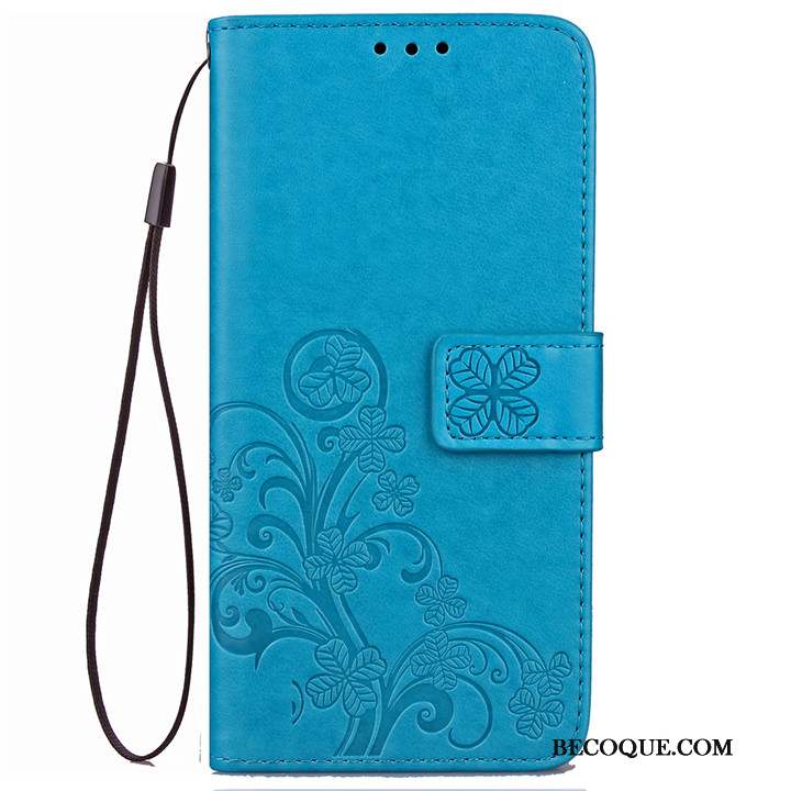 Huawei Mate 10 Coque Clamshell Étui En Cuir Téléphone Portable Tout Compris Bleu Protection