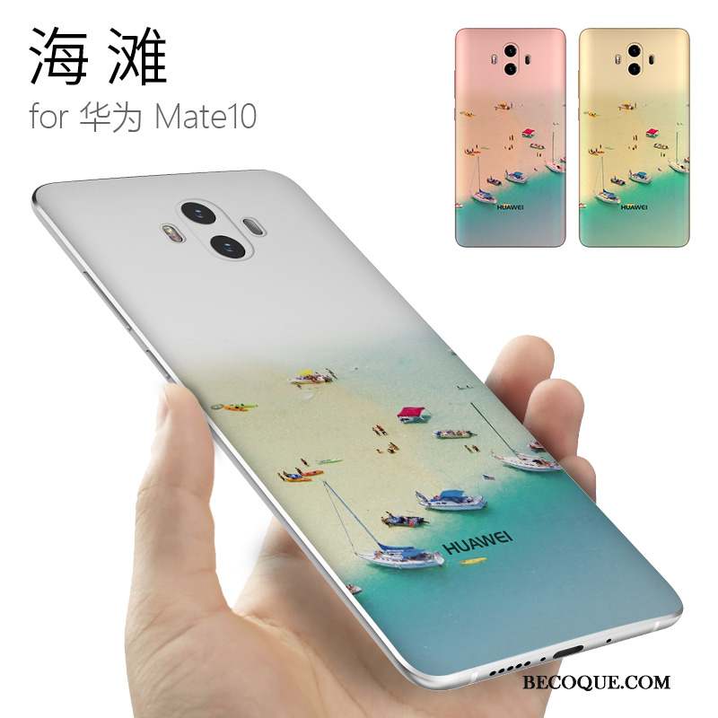 Huawei Mate 10 Coque Créatif Silicone Fluide Doux Étui Bleu Clair Protection