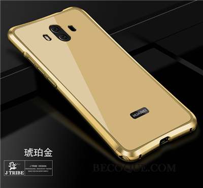 Huawei Mate 10 Coque De Téléphone Tendance Protection Trois Défenses Métal Or