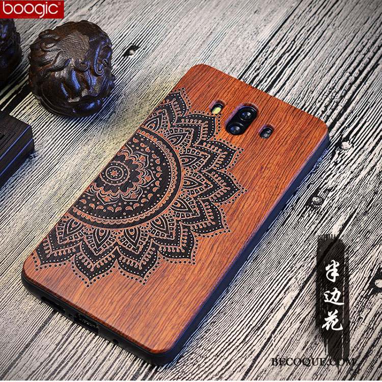 Huawei Mate 10 Coque En Bois De Téléphone Vintage Créatif Incassable