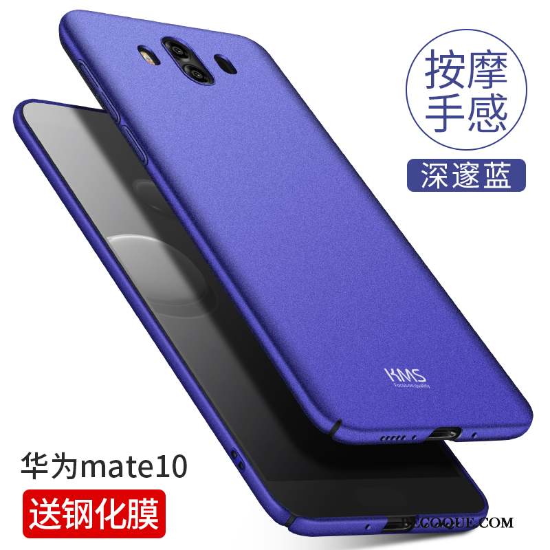 Huawei Mate 10 Coque Membrane Protection Difficile Bleu Délavé En Daim Très Mince