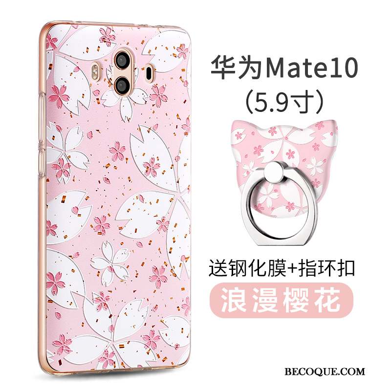 Huawei Mate 10 Coque Personnalité Silicone Tout Compris Étui Créatif Rose