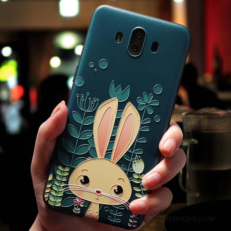 Huawei Mate 10 Créatif Dessin Animé Incassable Personnalité Vert Foncé Coque De Téléphone