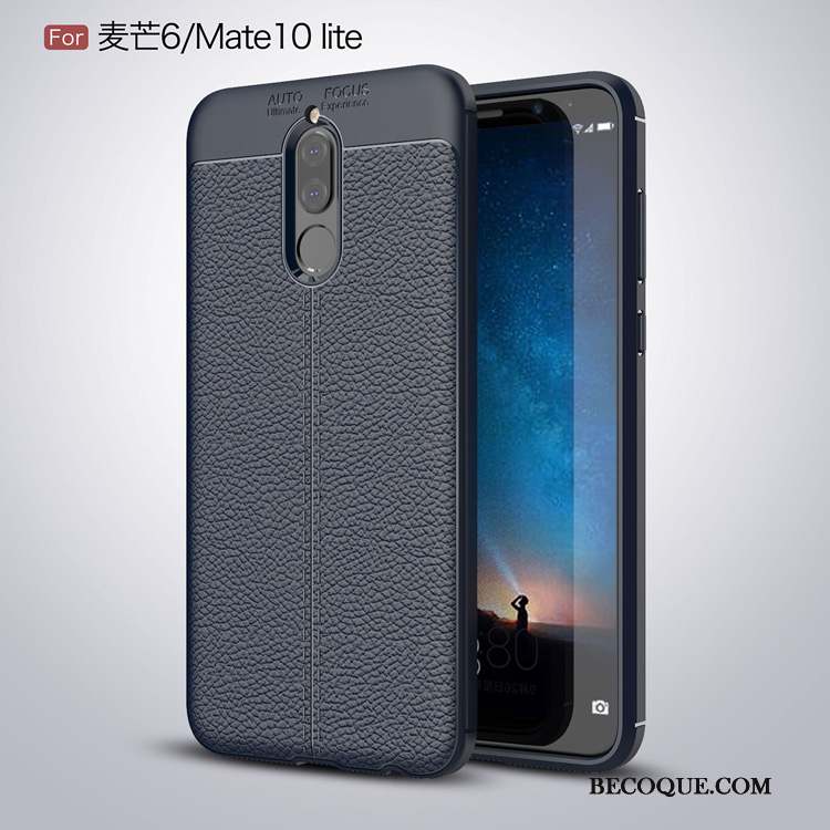 Huawei Mate 10 Lite Bleu Incassable Fluide Doux Protection Coque De Téléphone Silicone