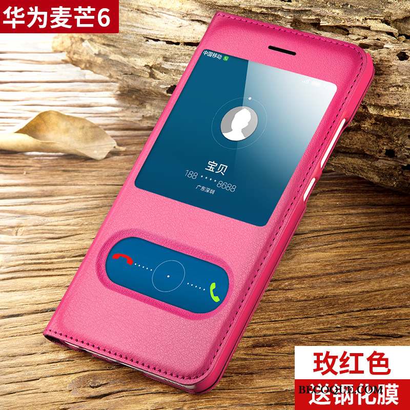 Huawei Mate 10 Lite Coque Clamshell Silicone Rouge Étui En Cuir Protection Incassable