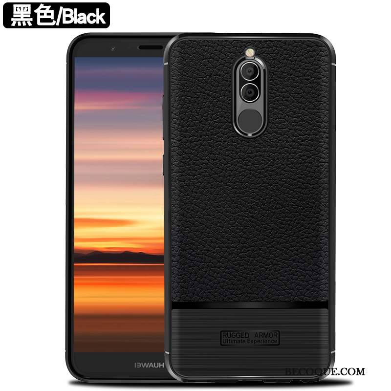 Huawei Mate 10 Lite Coque De Téléphone Modèle Fleurie Incassable Protection Étui Noir