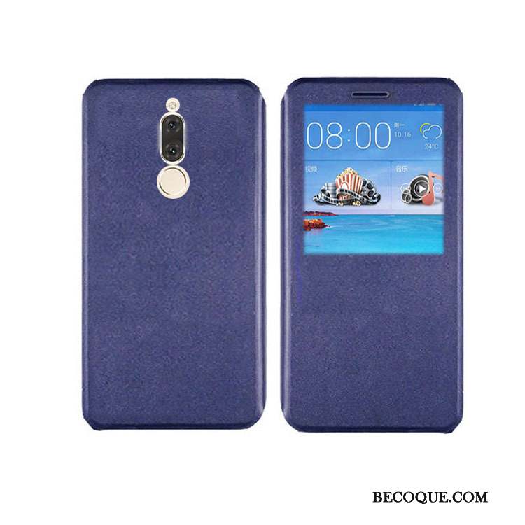Huawei Mate 10 Lite Coque Housse Bleu Étui En Cuir Protection Téléphone Portable Fluide Doux