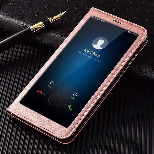 Huawei Mate 10 Lite Incassable Étui En Cuir Rose Coque De Téléphone Clamshell Protection