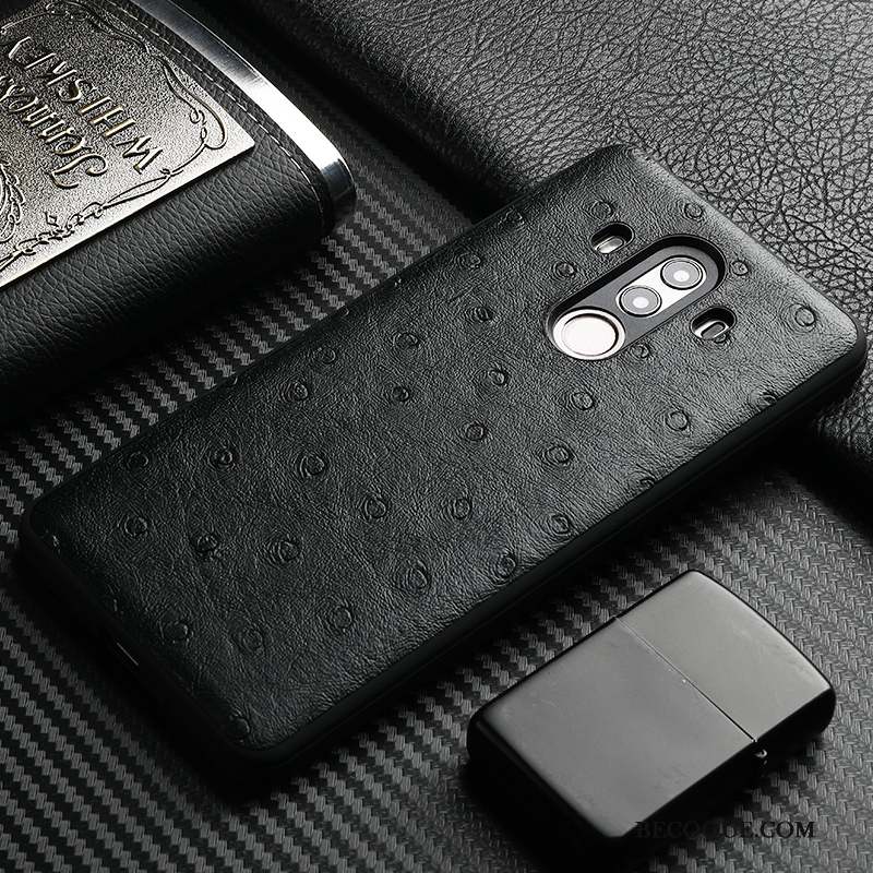 Huawei Mate 10 Pro Coque De Téléphone Cuir Qualité Business Noir Oiseau