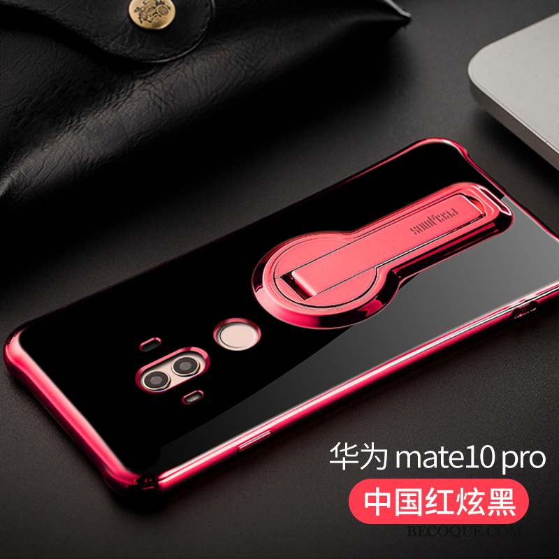 Huawei Mate 10 Pro Coque Incassable Rouge Fluide Doux Silicone Support Tendance