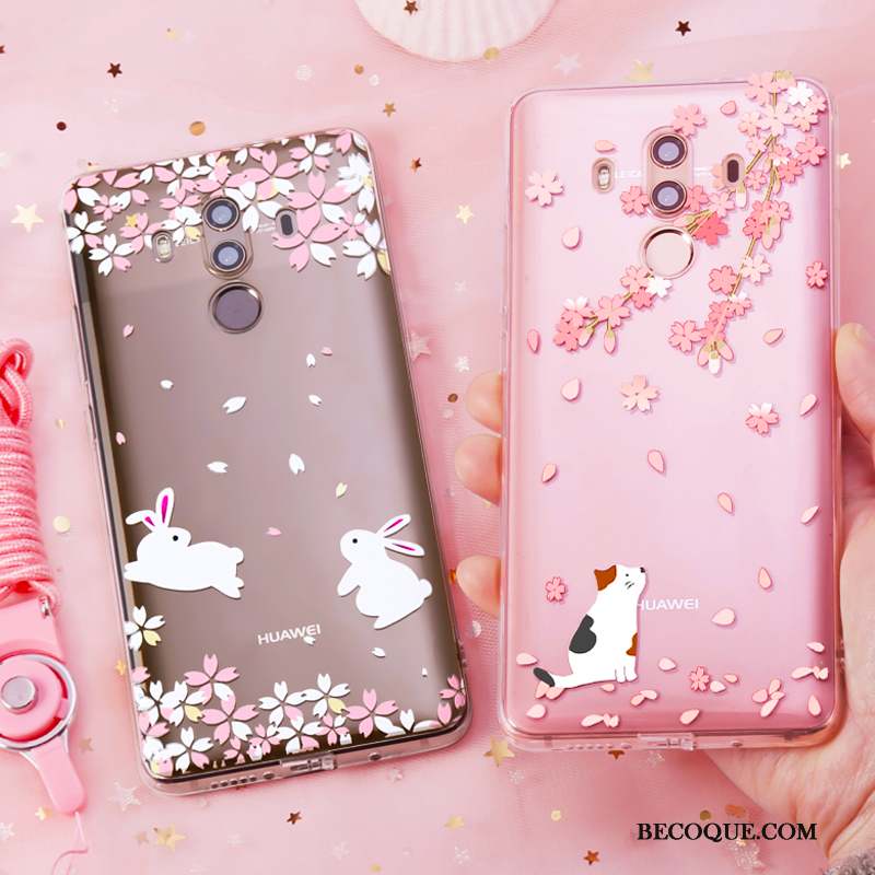 Huawei Mate 10 Pro Coque Tout Compris Lapin Rose Incassable Chat Fluide Doux