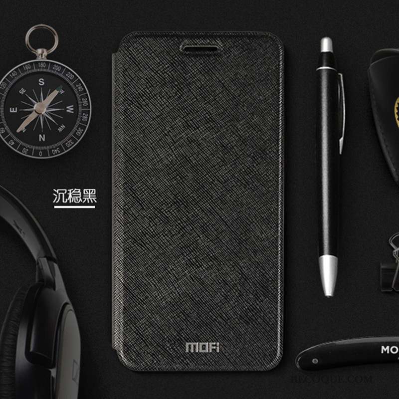 Huawei Mate 10 Pro Housse Coque De Téléphone Étui En Cuir Noir Incassable Protection