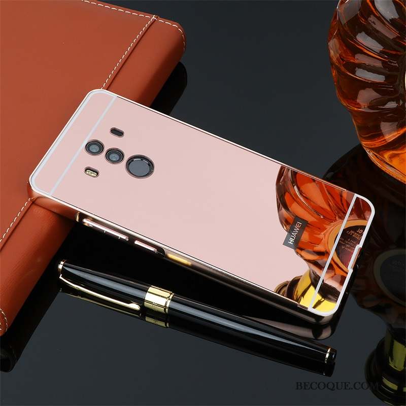 Huawei Mate 10 Pro Métal Étui Miroir Rose Coque De Téléphone Protection