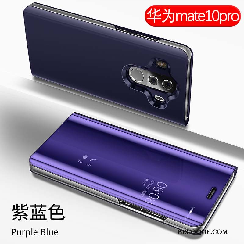 Huawei Mate 10 Pro Protection Violet Miroir Tout Compris Coque De Téléphone Étui En Cuir