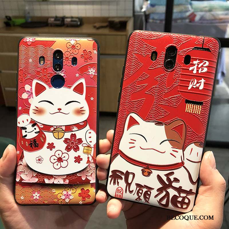 Huawei Mate 10 Pro Tendance Chat Rouge Richesse Coque De Téléphone Fluide Doux