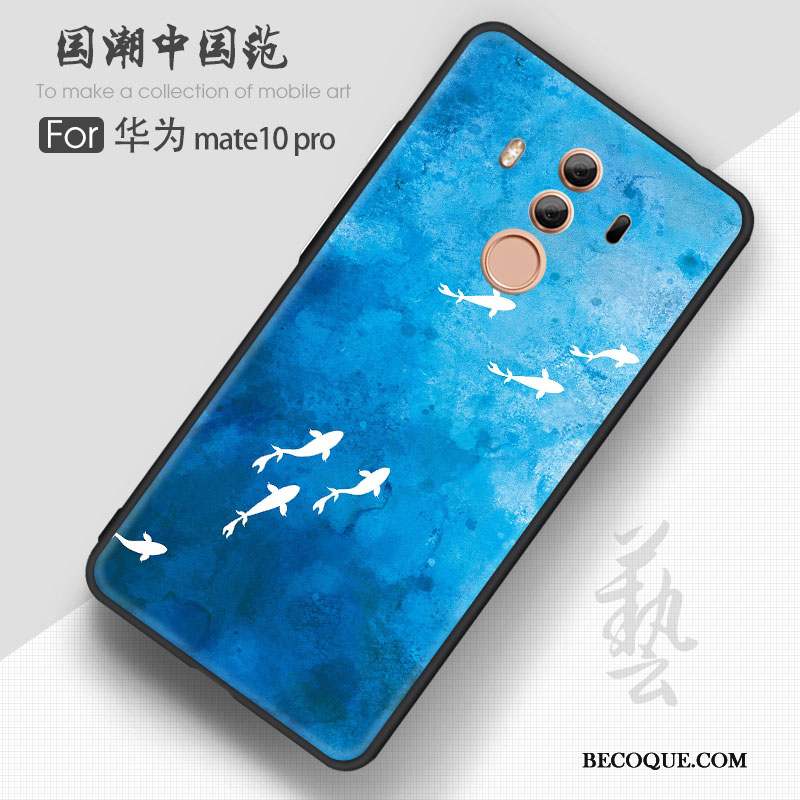 Huawei Mate 10 Pro Tout Compris Incassable Ornements Suspendus Coque De Téléphone Silicone Bleu