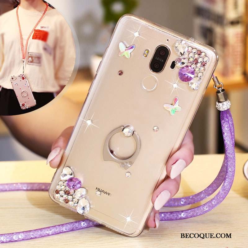 Huawei Mate 10 Pro Violet Strass Étui Coque Téléphone Portable Protection