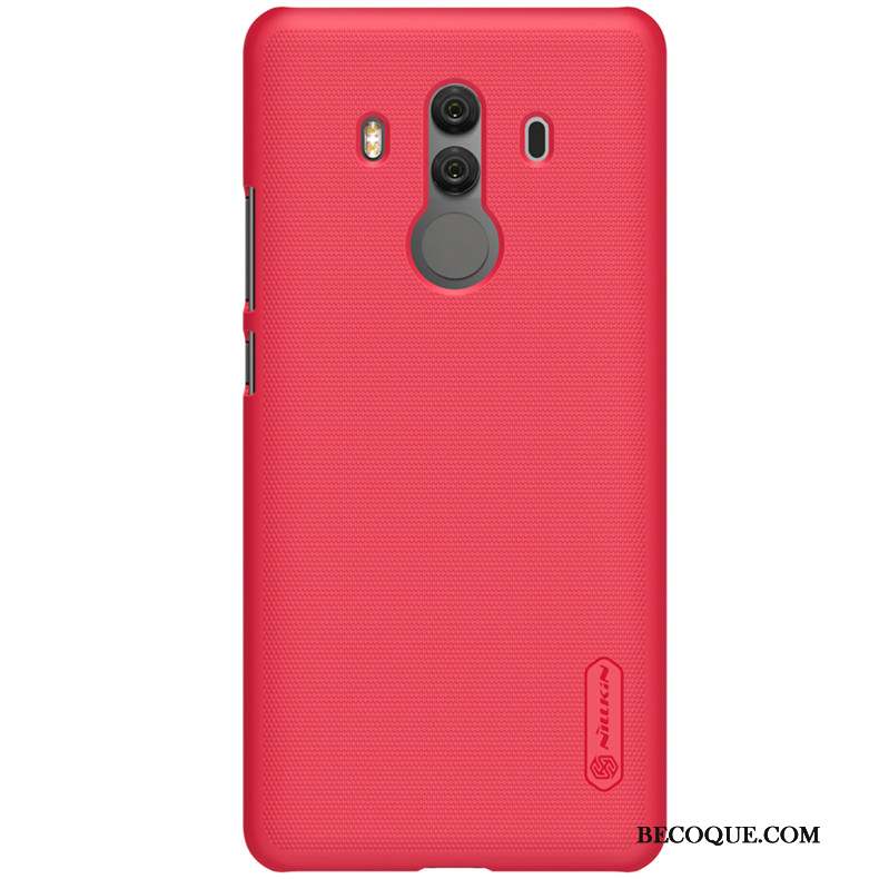 Huawei Mate 10 Pro Étui Coque De Téléphone Délavé En Daim Rouge Protection Or