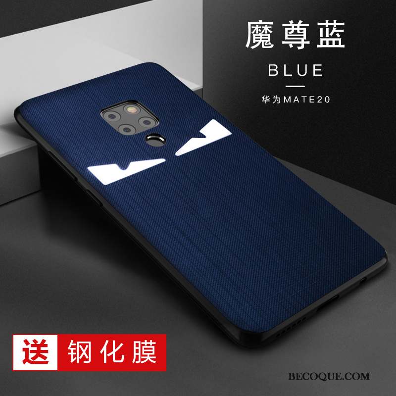 Huawei Mate 20 Coque Bleu Très Mince Silicone Tout Compris Noir Délavé En Daim