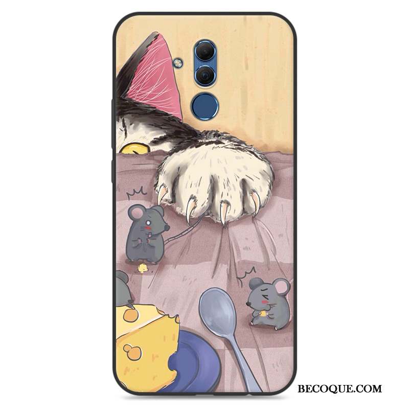 Huawei Mate 20 Lite Coque De Téléphone Jaune Silicone Dessin Animé Fluide Doux Protection