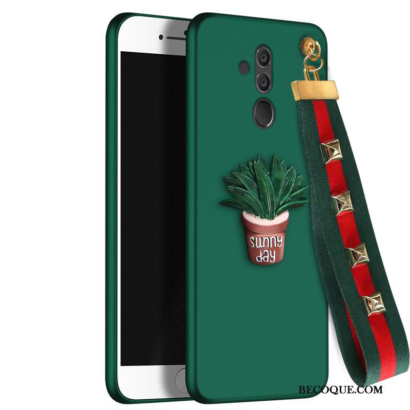 Huawei Mate 20 Lite Ornements Suspendus Étui Coque De Téléphone Vert Légères