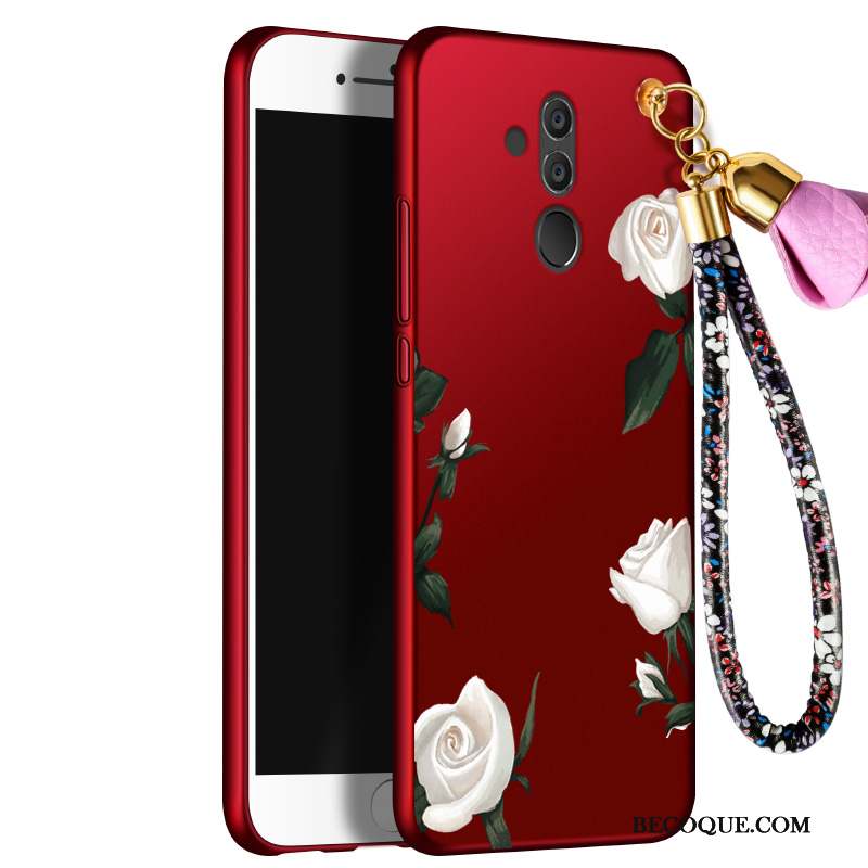 Huawei Mate 20 Lite Ornements Suspendus Étui Fluide Doux Protection Rouge Coque De Téléphone