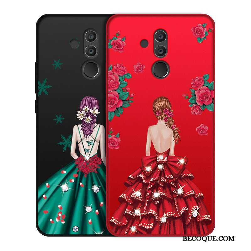 Huawei Mate 20 Lite Silicone Protection Rouge Étui Fluide Doux Coque De Téléphone