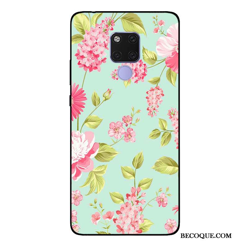 Huawei Mate 20 X Coque Étui Vert Peinture Incassable Fluide Doux Protection