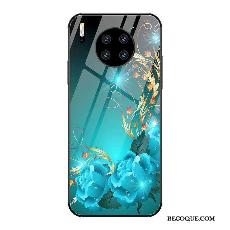 Huawei Mate 30 Coque Pivoine Incassable Nouveau Tout Compris Miroir Or