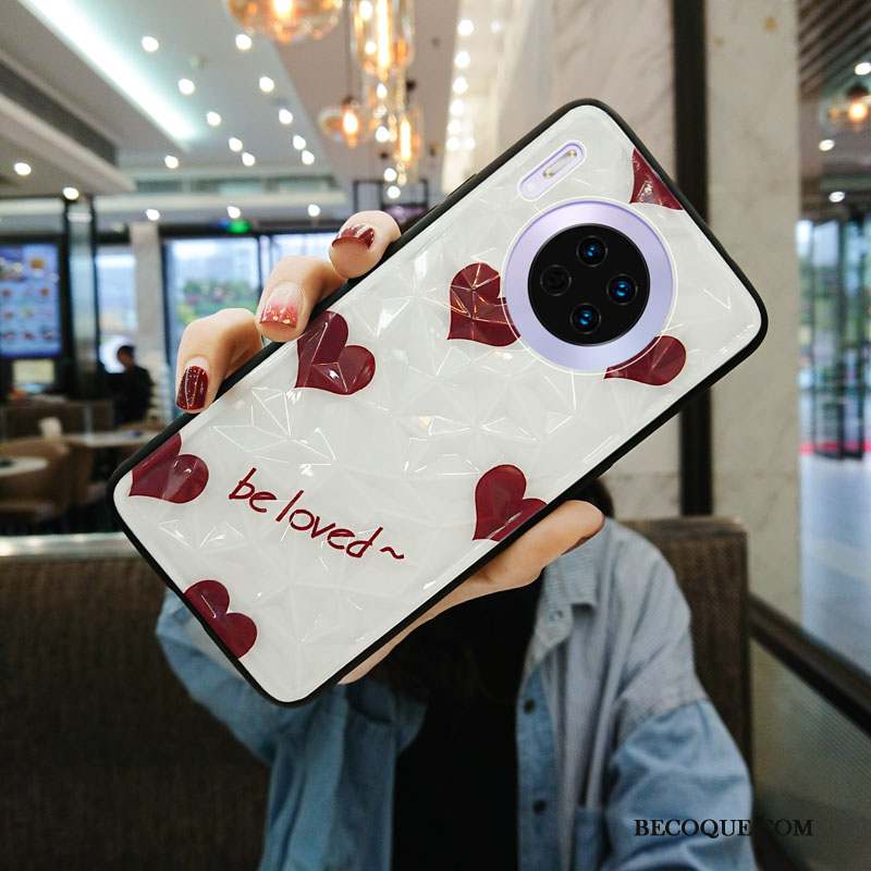 Huawei Mate 30 Pro Coque Créatif Personnalité Rouge Étui Net Rouge Délavé En Daim