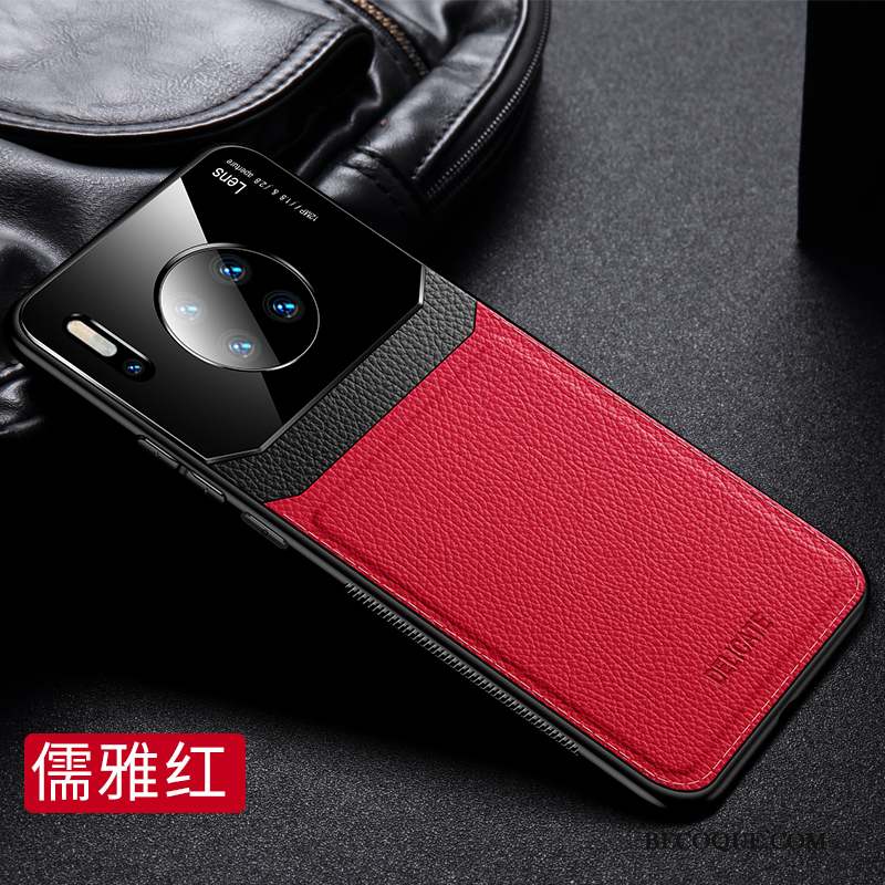 Huawei Mate 30 Pro Coque De Téléphone Incassable Silicone Difficile Rouge Fluide Doux
