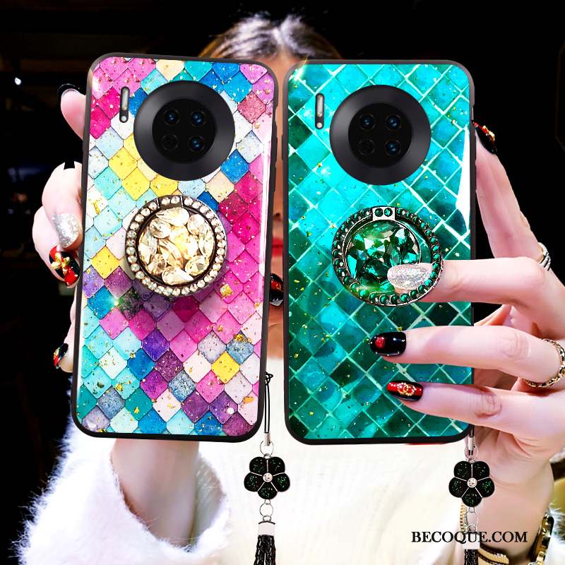 Huawei Mate 30 Pro Coque Incassable Vent Tout Compris Marque De Tendance Silicone Incruster Strass