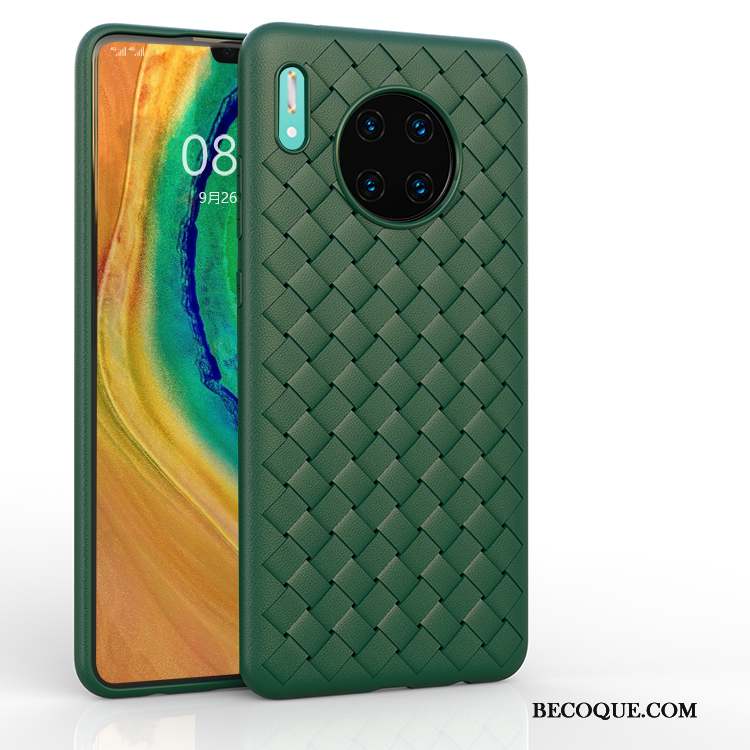 Huawei Mate 30 Pro Coque Qualité Tout Compris Simple Vert Tissage Très Mince