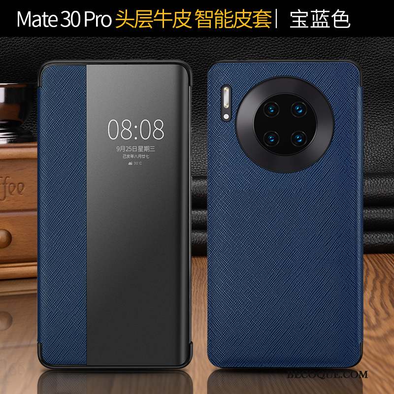Huawei Mate 30 Pro Luxueux Cuir Véritable Nouveau Coque De Téléphone Business Tout Compris
