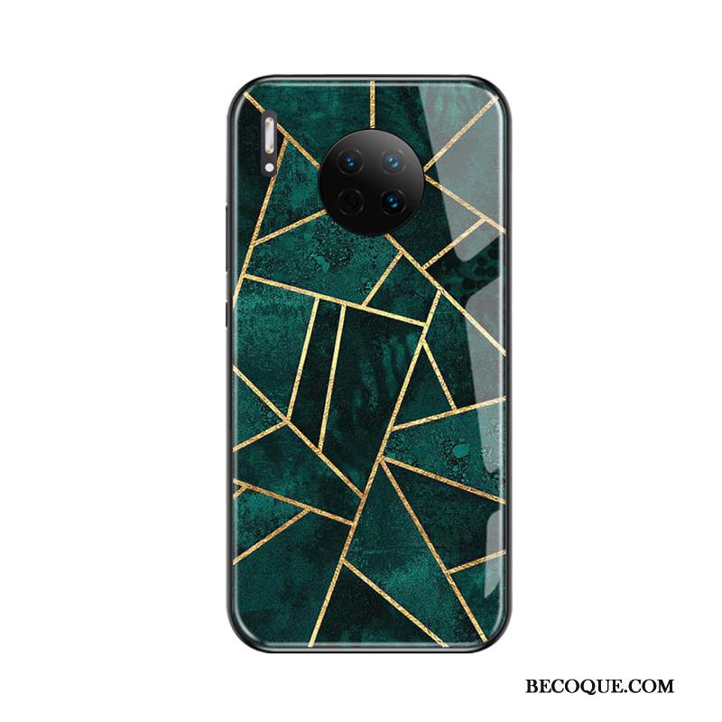 Huawei Mate 30 Pro Personnalité Protection Luxe Coque De Téléphone Vert Foncé Simple