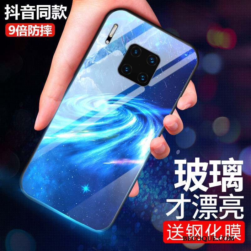 Huawei Mate 30 Rs Coque De Téléphone Bleu Protection Net Rouge Tendance Étui
