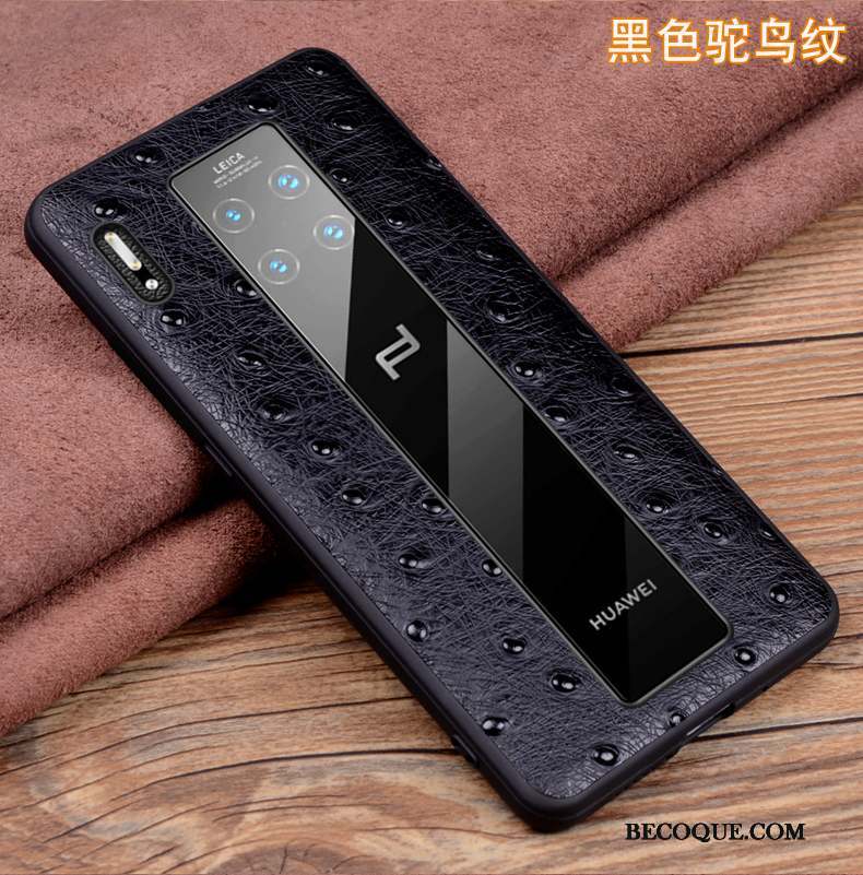 Huawei Mate 30 Rs Coque Incassable Étui En Cuir Luxe Housse Noir Protection